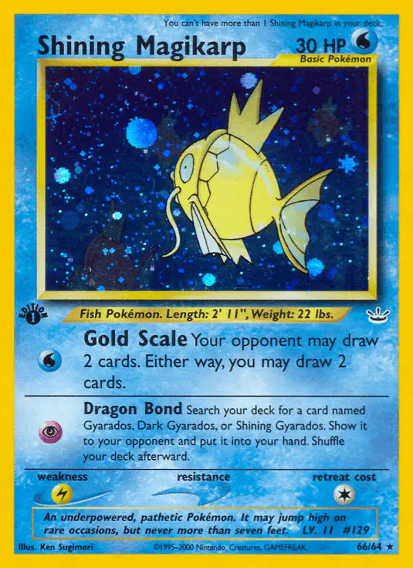 Carta Shining Magikarp 66/64 de Neo Revelation
