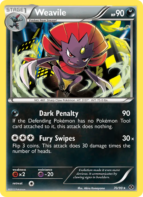 Carta Weavile 70/99 de Next Destinies