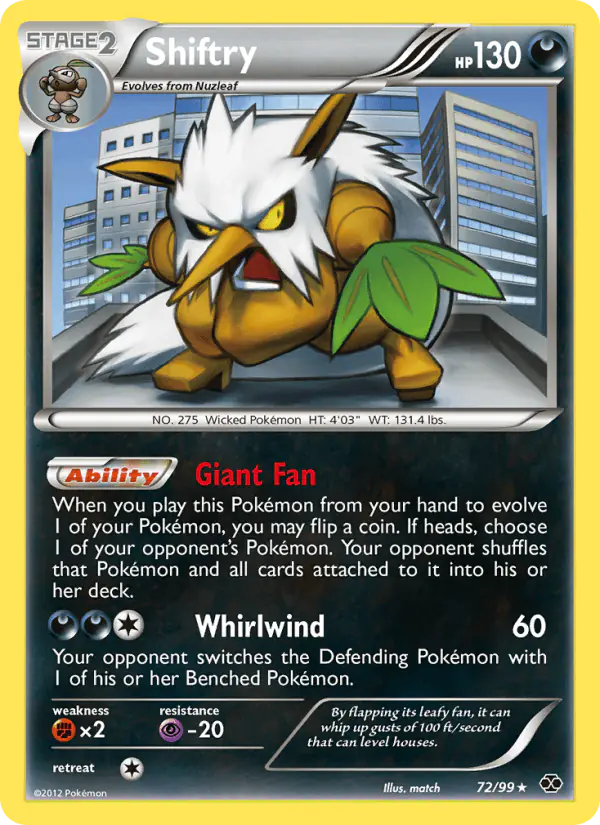 Carta Shiftry 72/99 de Next Destinies