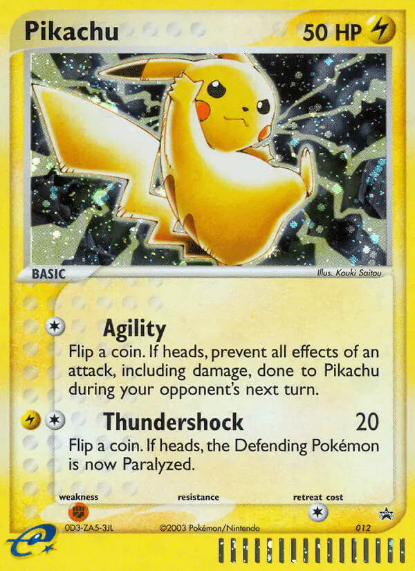 Carta Pikachu #12 de Nintendo Black Star Promos