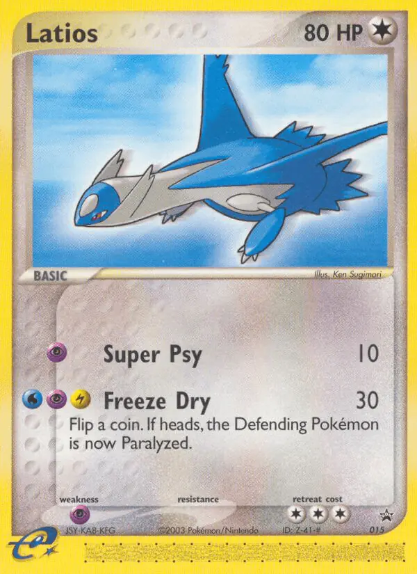 Carta Latios #15 de Nintendo Black Star Promos