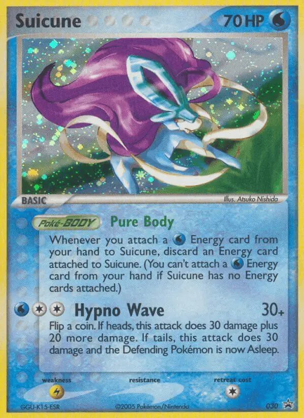 Carta Suicune #30 de Nintendo Black Star Promos