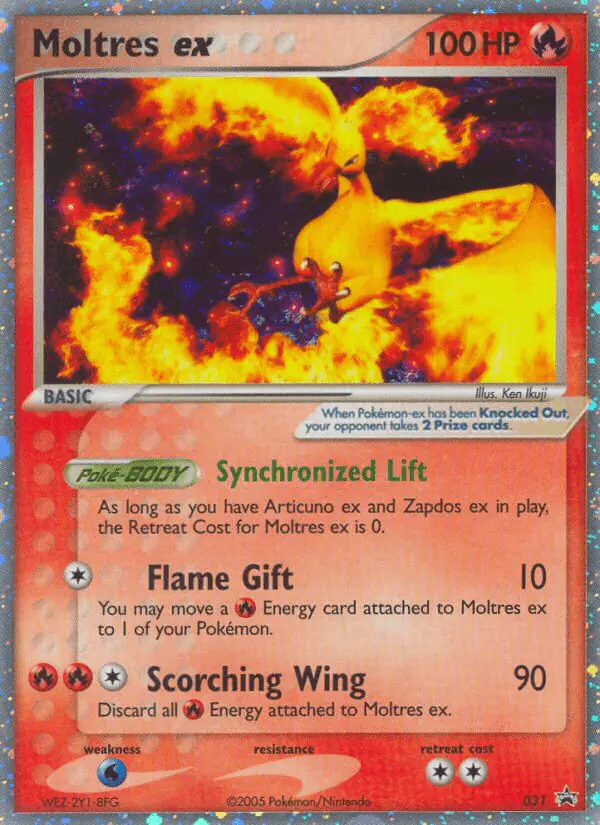Carta Moltres ex #31 de Nintendo Black Star Promos