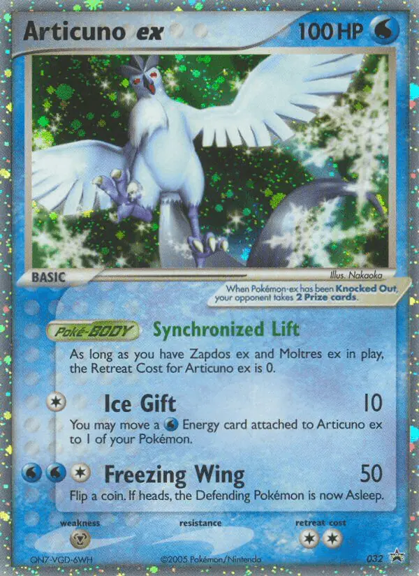 Carta Articuno ex #32 de Nintendo Black Star Promos