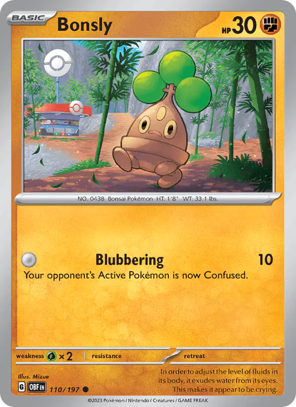 Carta Bonsly 110/197 de Obsidian Flames
