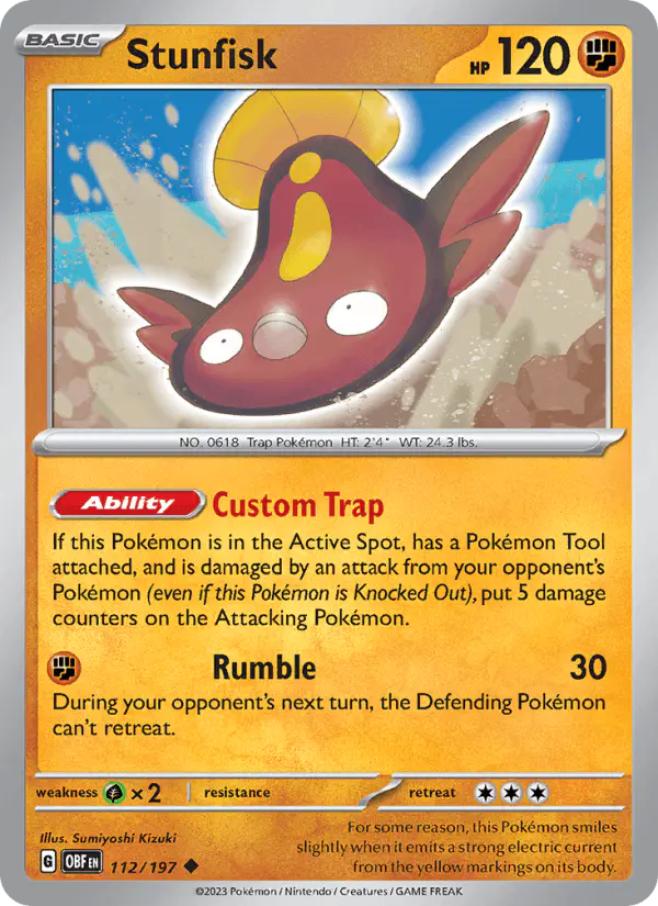 Carta Stunfisk 112/197 de Obsidian Flames