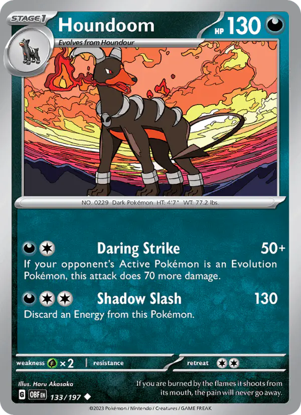 Carta Houndoom 133/197 de Obsidian Flames
