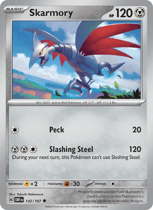 Carta Skarmory 142/197 de Obsidian Flames