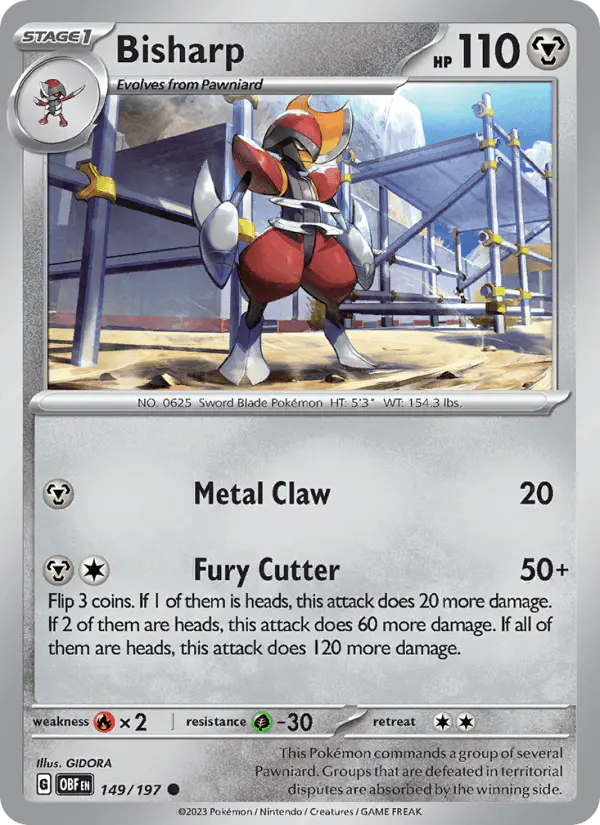 Carta Bisharp 149/197 de Obsidian Flames
