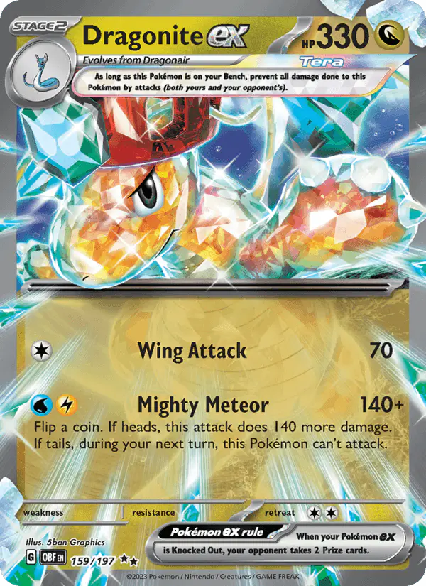 Carta Dragonite ex 159/197 de Obsidian Flames