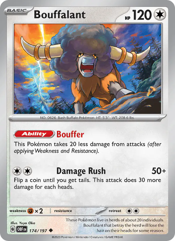 Carta Bouffalant 174/197 de Obsidian Flames