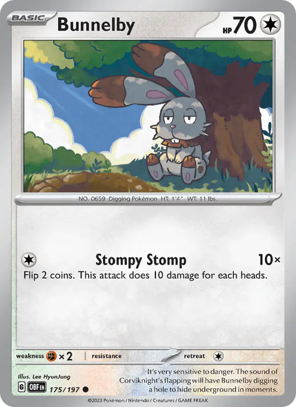 Carta Bunnelby 175/197 de Obsidian Flames