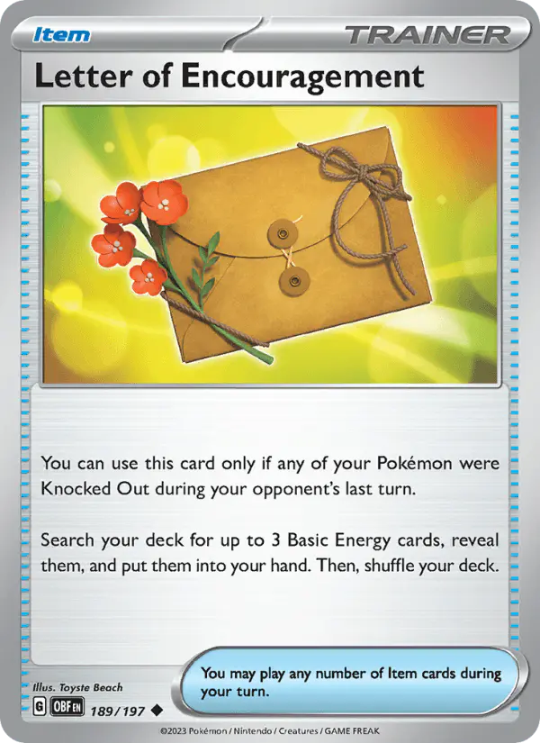 Carta Letter of Encouragement 189/197 de Obsidian Flames