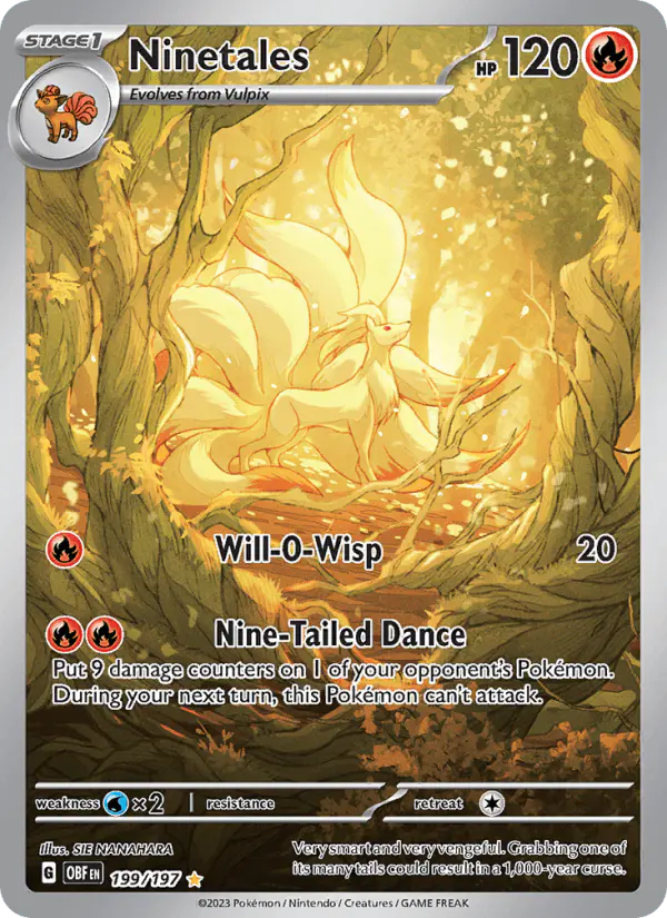 Carta Ninetales 199/197 de Obsidian Flames