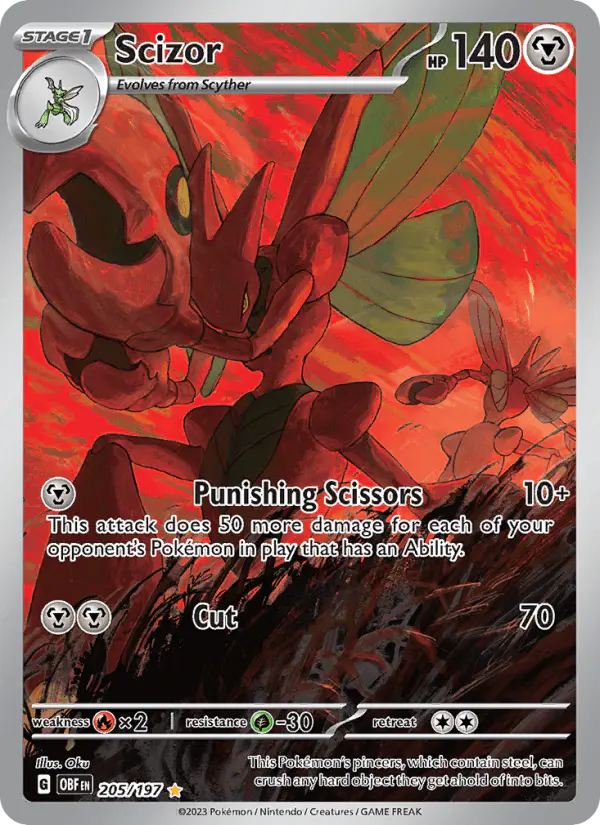 Carta Scizor 205/197 de Obsidian Flames