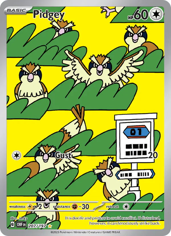 Carta Pidgey 207/197 de Obsidian Flames