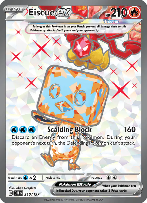 Carta Eiscue ex 210/197 de Obsidian Flames