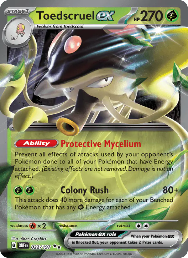 Carta Toedscruel ex 022/197 de Obsidian Flames