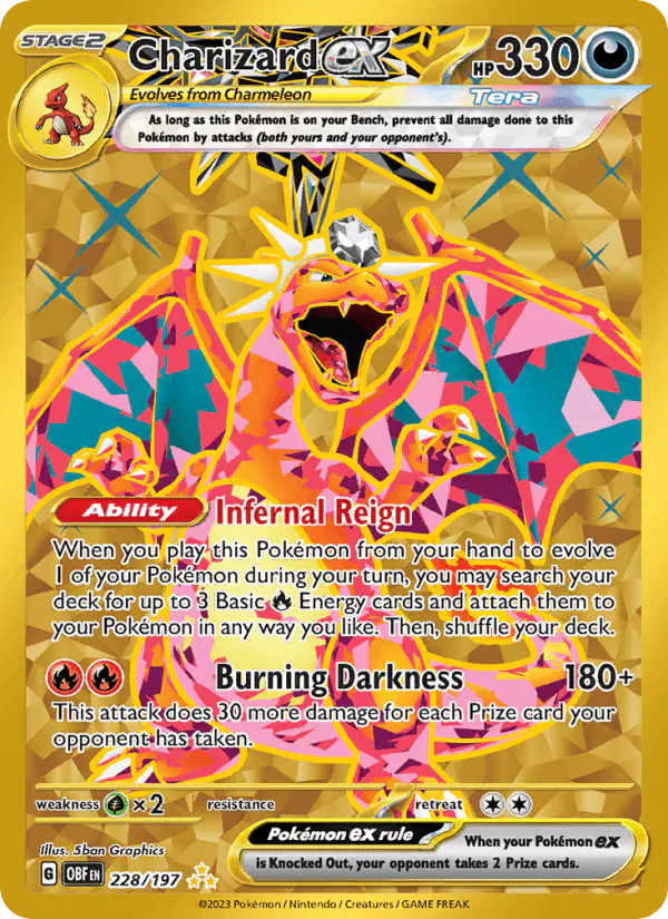 Carta Charizard ex 228/197 de Obsidian Flames