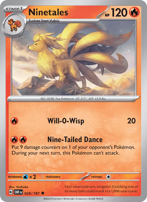 Carta Ninetales 029/197 de Obsidian Flames