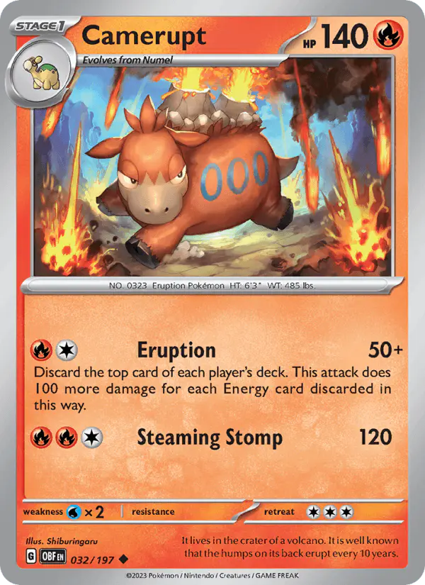 Carta Camerupt 032/197 de Obsidian Flames