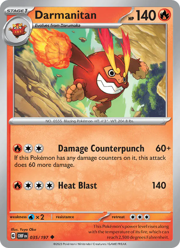 Carta Darmanitan 035/197 de Obsidian Flames