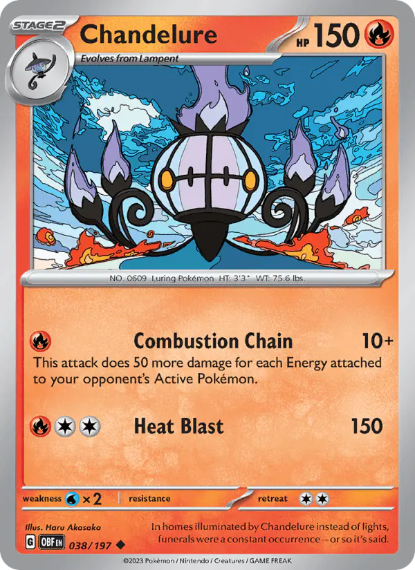 Carta Chandelure 038/197 de Obsidian Flames