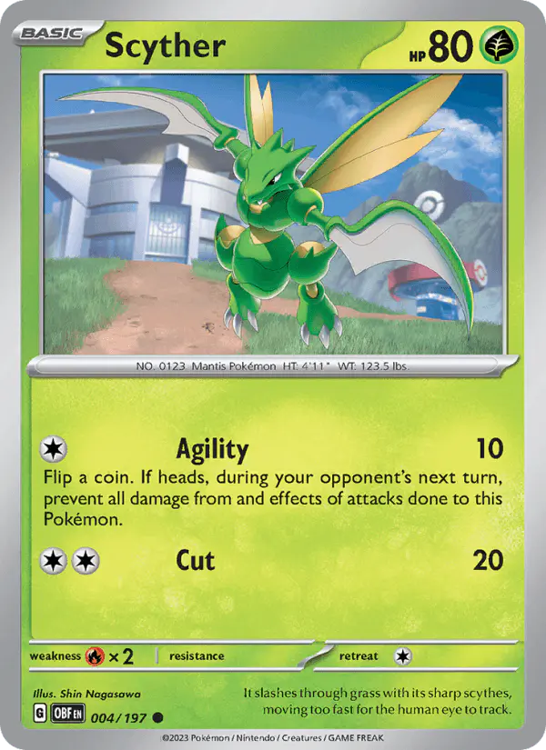 Carta Scyther 004/197 de Obsidian Flames