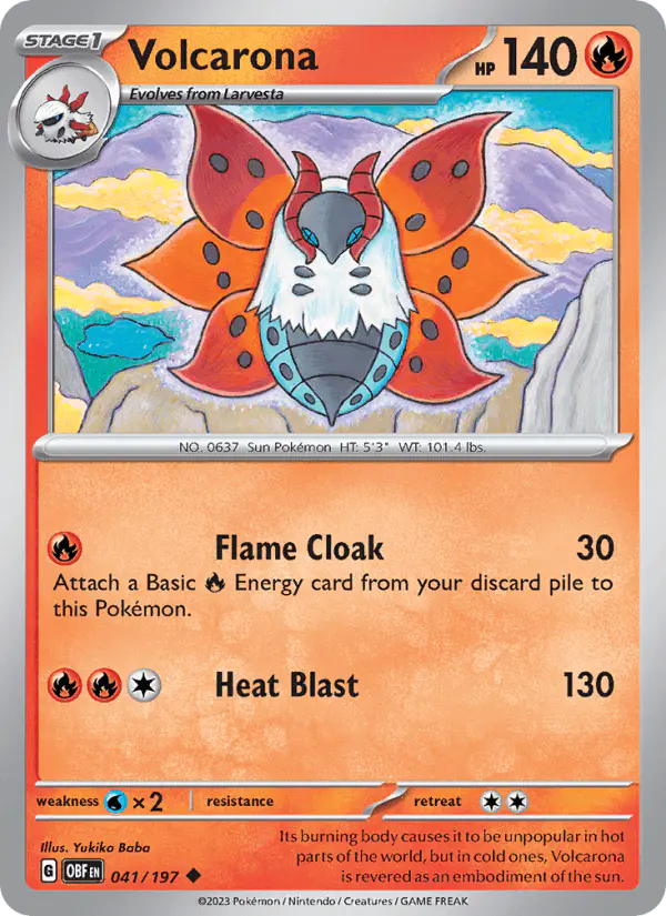 Carta Volcarona 041/197 de Obsidian Flames