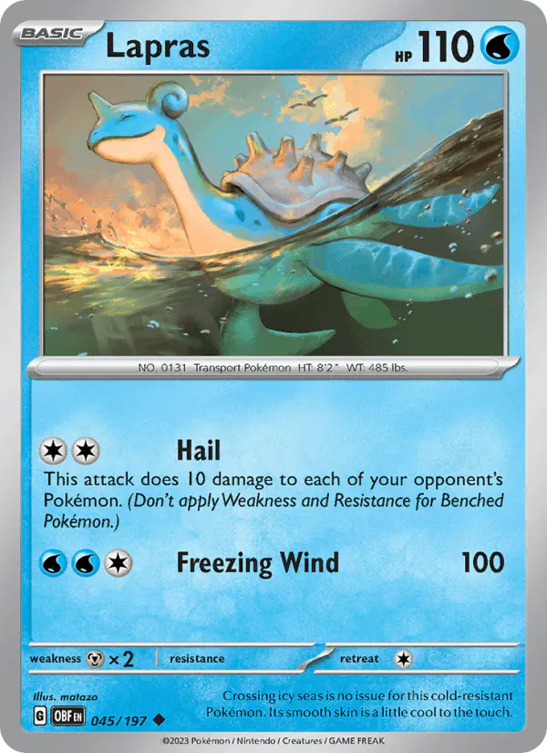 Carta Lapras 045/197 de Obsidian Flames