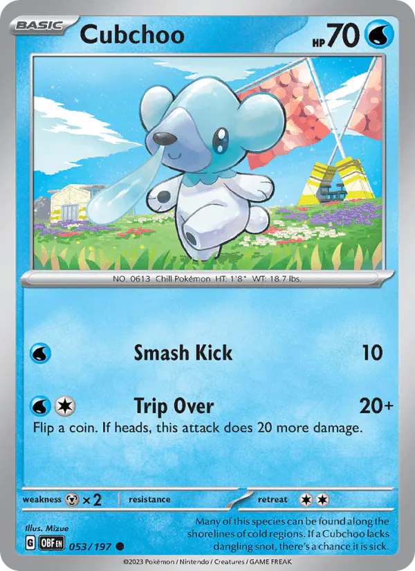 Carta Cubchoo 053/197 de Obsidian Flames