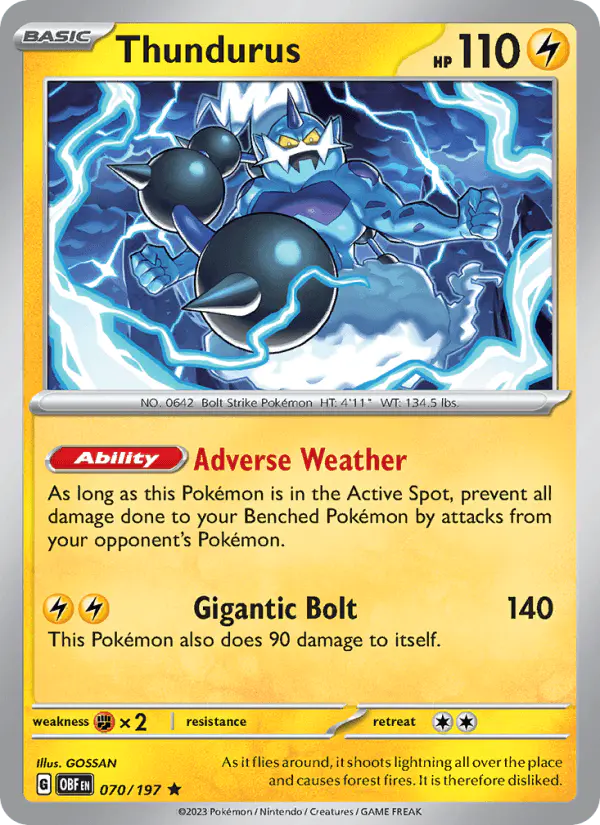 Carta Thundurus 070/197 de Obsidian Flames