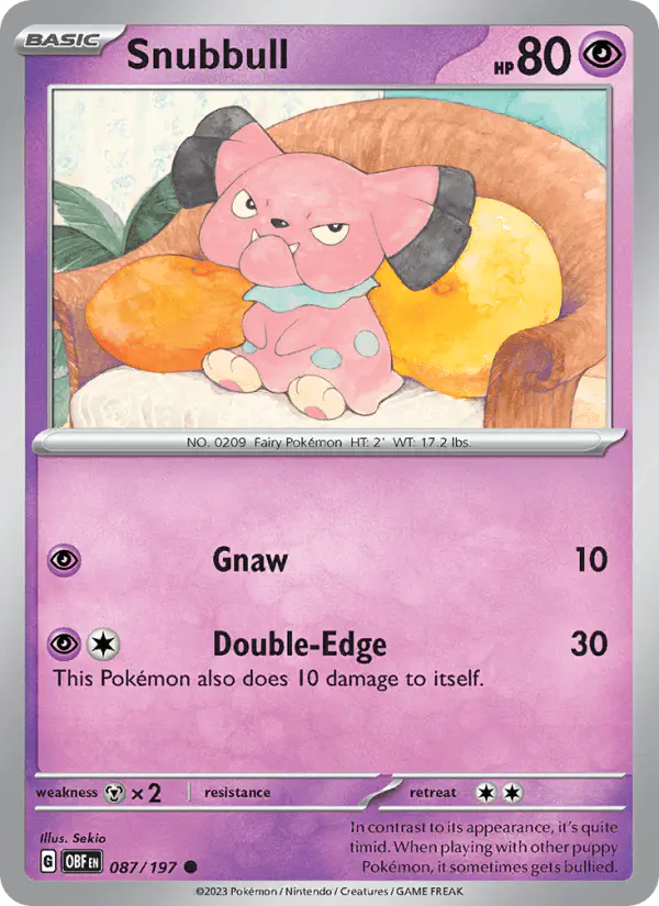 Carta Snubbull 087/197 de Obsidian Flames