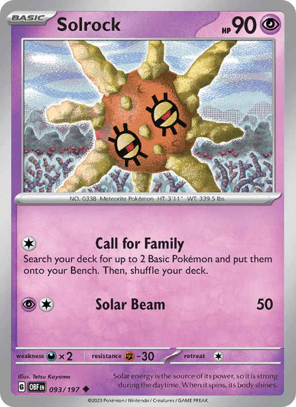 Carta Solrock 093/197 de Obsidian Flames