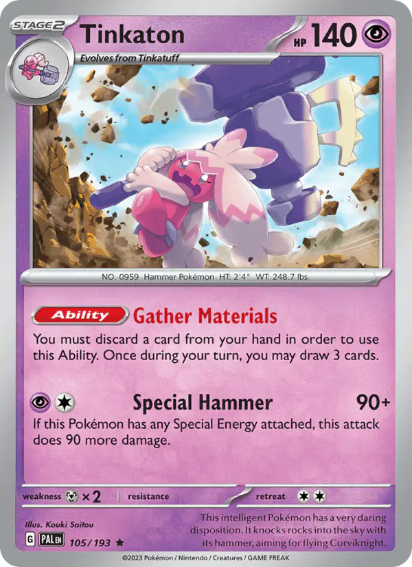 Carta Tinkaton 105/193 de Paldea Evolved