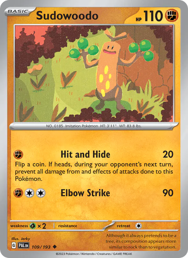 Carta Sudowoodo 109/193 de Paldea Evolved