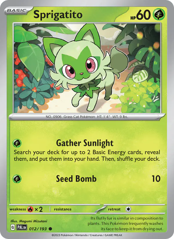 Carta Sprigatito 012/193 de Paldea Evolved