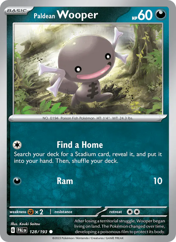 Carta Paldean Wooper 128/193 de Paldea Evolved