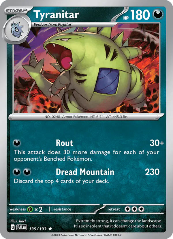 Carta Tyranitar 135/193 de Paldea Evolved