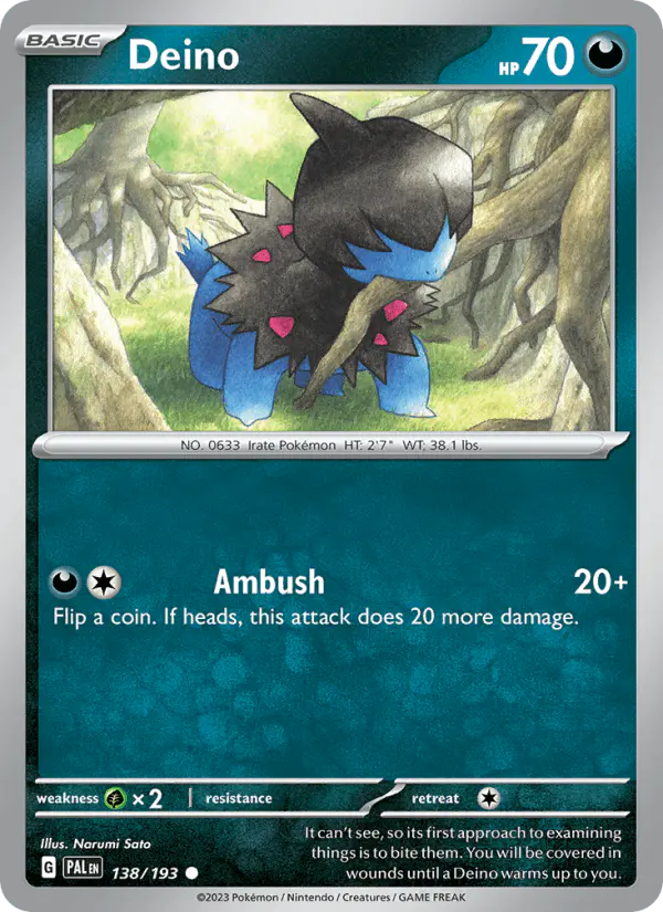 Carta Deino 138/193 de Paldea Evolved