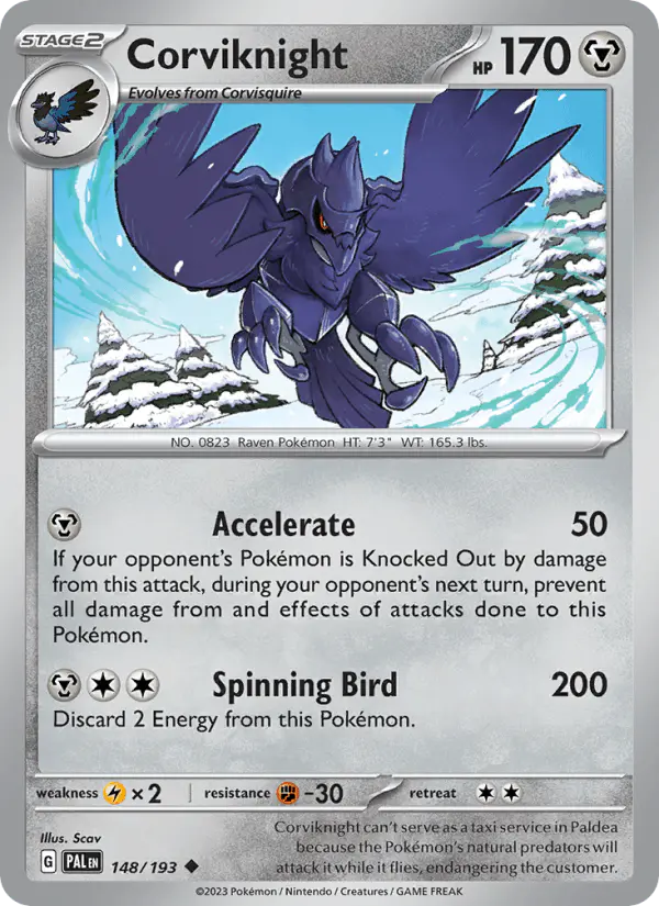 Carta Corviknight 148/193 de Paldea Evolved