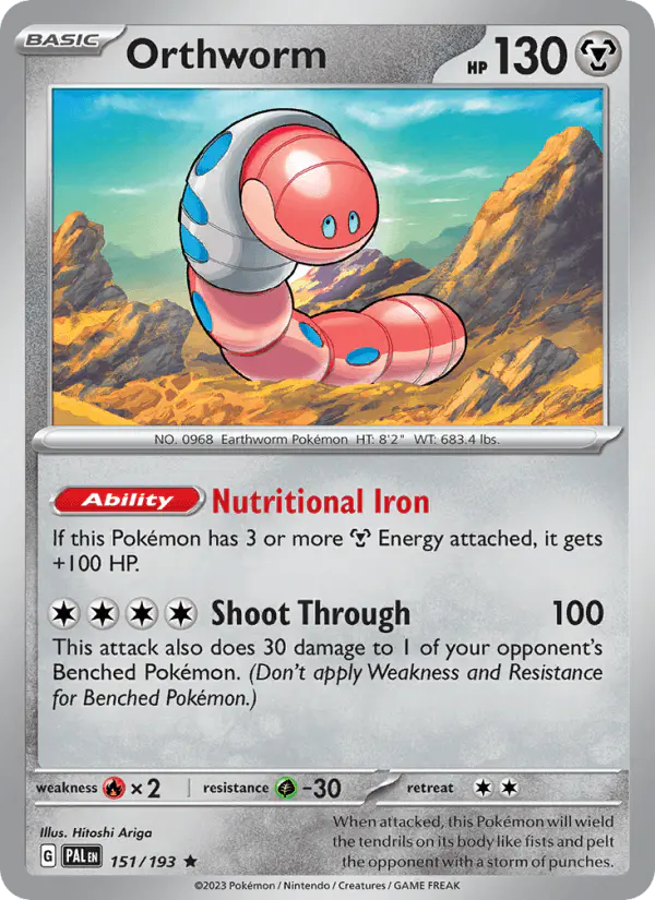 Carta Orthworm 151/193 de Paldea Evolved