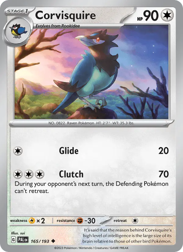 Carta Corvisquire 165/193 de Paldea Evolved