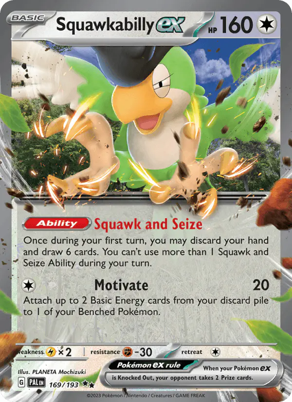 Carta Squawkabilly ex 169/193 de Paldea Evolved