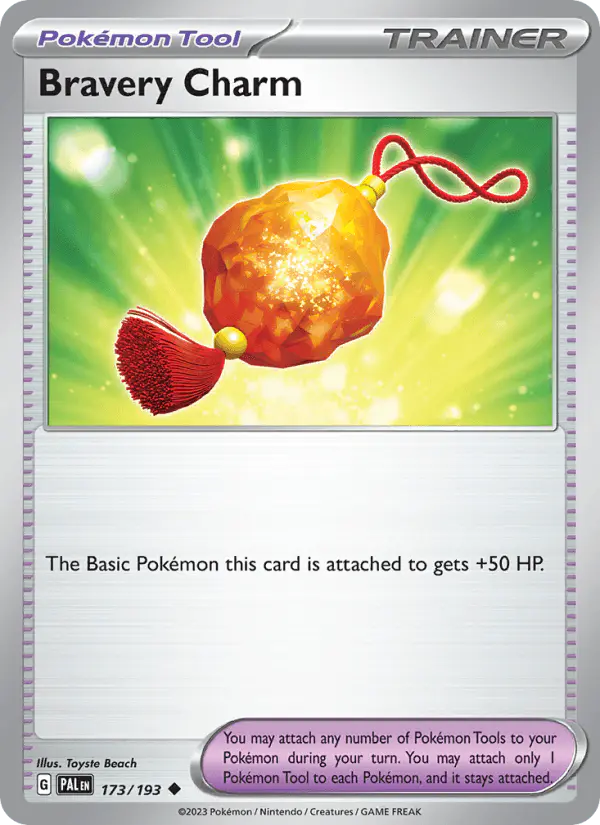 Carta Bravery Charm 173/193 de Paldea Evolved
