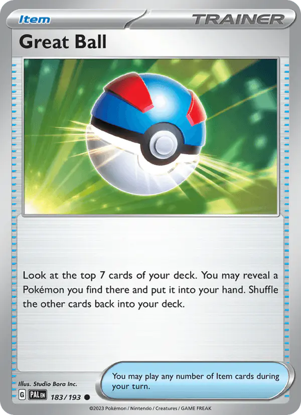 Carta Great Ball 183/193 de Paldea Evolved
