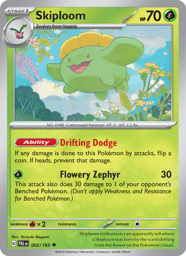 Carta Skiploom 002/193 de Paldea Evolved