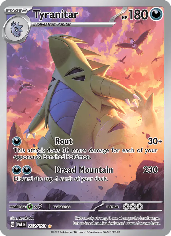 Carta Tyranitar 222/193 de Paldea Evolved