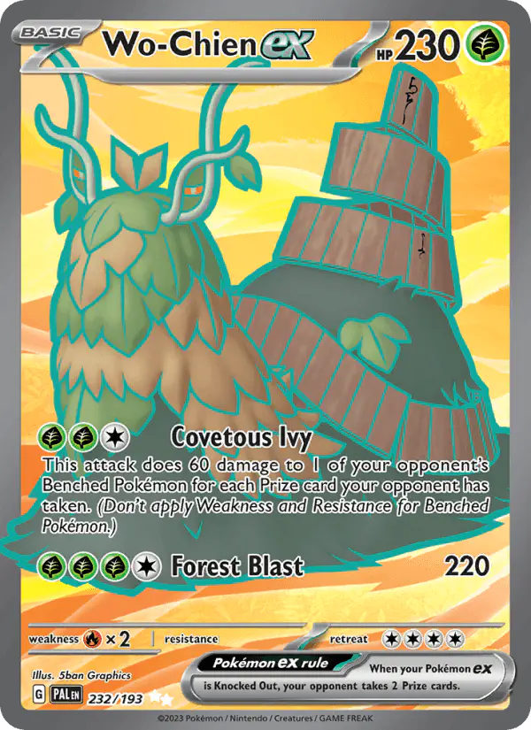 Carta Wo-Chien ex 232/193 de Paldea Evolved