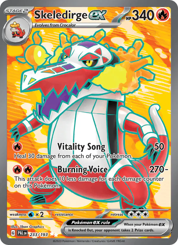 Carta Skeledirge ex 233/193 de Paldea Evolved